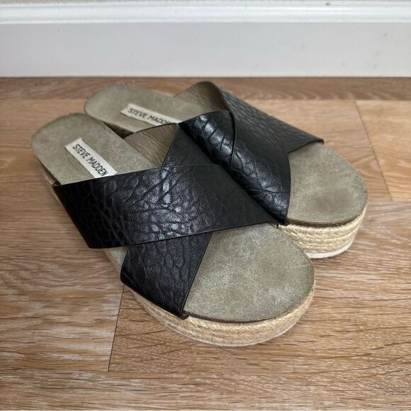 Steve Madden Hassie Platform Chunky Espadrille Sandals - Picture 1 of 12